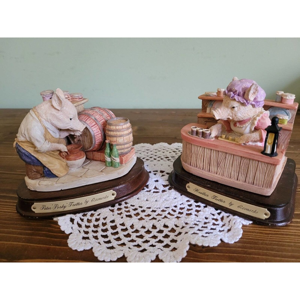 Little Nook Village The Trotters By Leonardo 1989 Lot Of 2